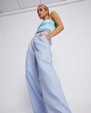 SUMMI SUMMI Womens Wide Leg  Linen Trousers - Alice Blue, WOMENS PANTS, SUMMI SUMMI, Elwood 101