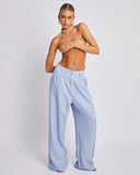 SUMMI SUMMI Womens Wide Leg  Linen Trousers - Alice Blue, WOMENS PANTS, SUMMI SUMMI, Elwood 101