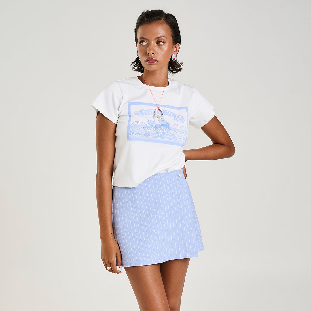 SUMMI SUMMI Womens A-Sym Skort in Sea Stripe