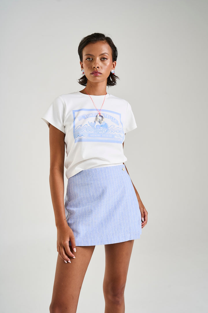 SUMMI SUMMI Womens A-Sym Skort in Sea Stripe