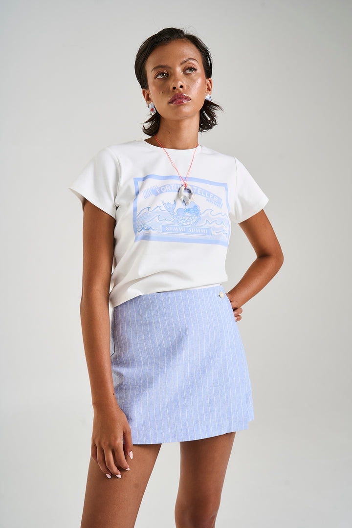 SUMMI SUMMI Womens A-Sym Skort in Sea Stripe
