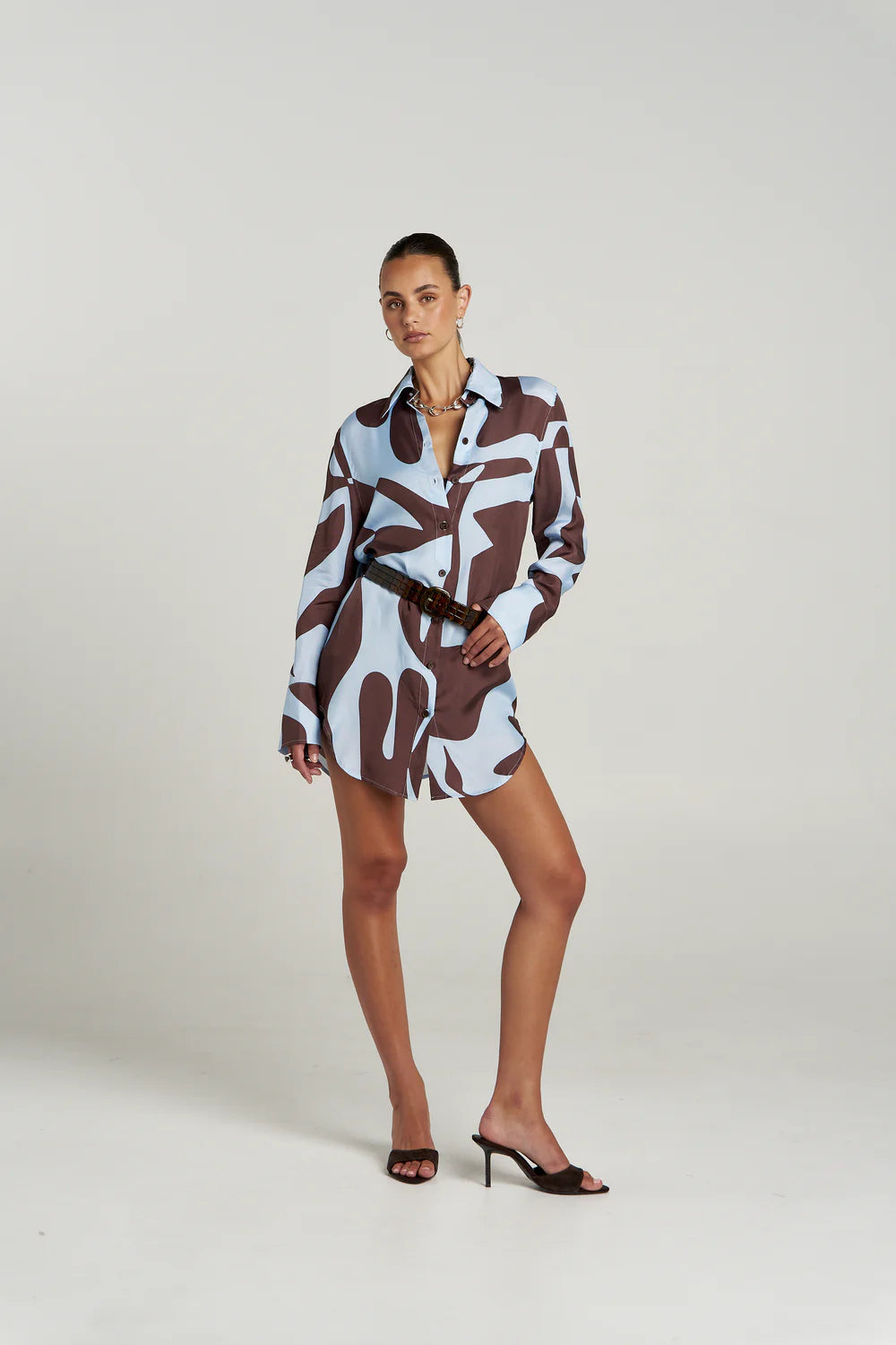SUMMI SUMMI Womens Ash Long Sleeve Shirt in Mirage Print, WOMENS TOPS & SHIRTS, SUMMI SUMMI, Elwood 101