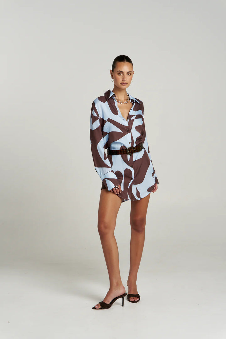 SUMMI SUMMI Womens Ash Long Sleeve Shirt in Mirage Print, WOMENS TOPS & SHIRTS, SUMMI SUMMI, Elwood 101