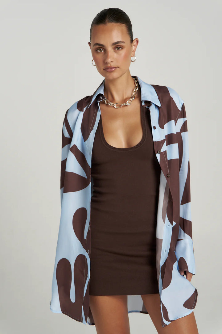 SUMMI SUMMI Womens Ash Long Sleeve Shirt in Mirage Print, WOMENS TOPS & SHIRTS, SUMMI SUMMI, Elwood 101
