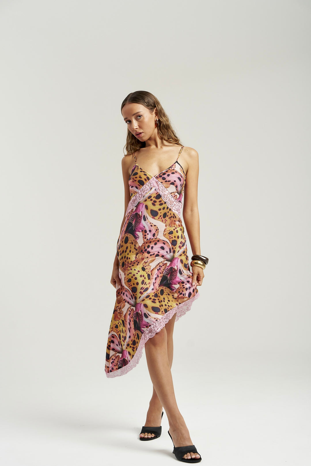 SUMMI SUMMI Womens Asym Siren Dress in Orchid Print, WOMENS DRESSES, SUMMI SUMMI, Elwood 101