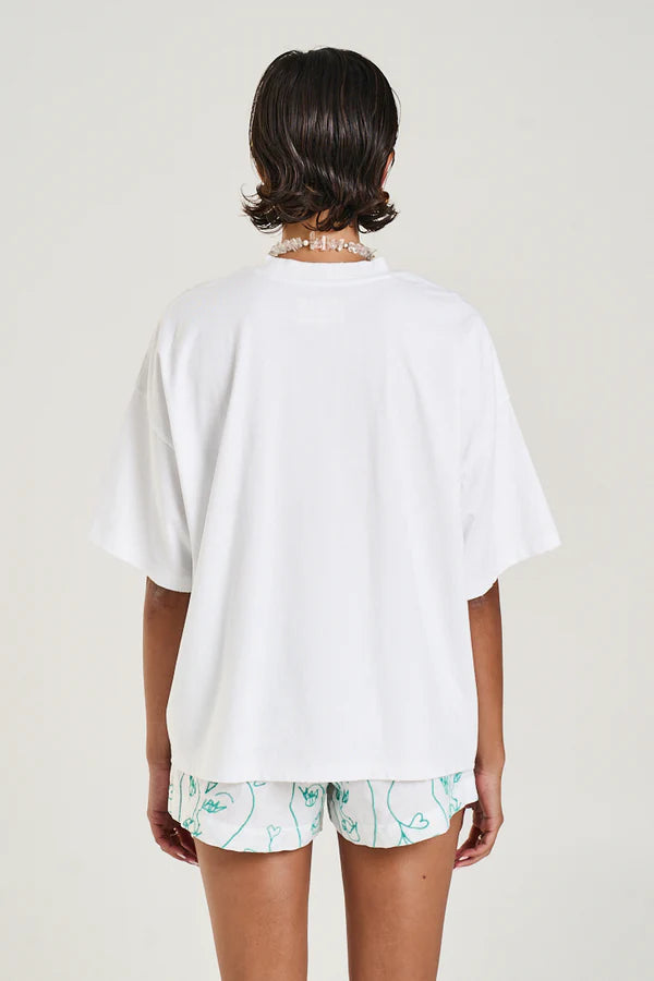 SUMMI SUMMI Womens Band Tee I Heart U in White