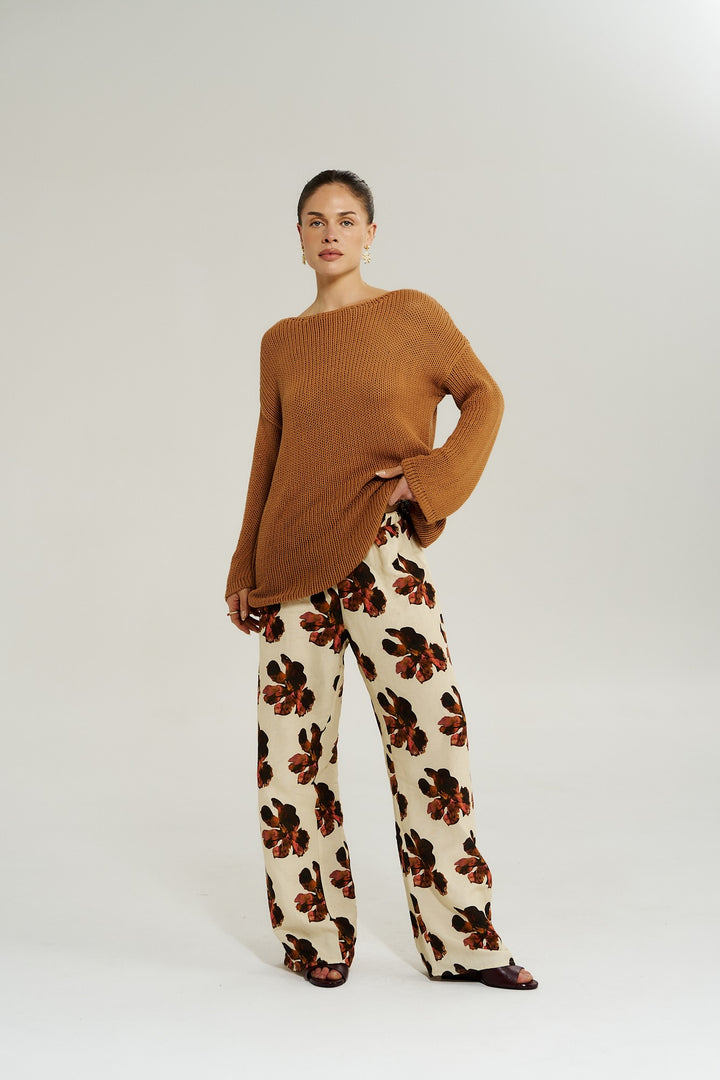 SUMMI SUMMI Womens Bell Long Sleeve Knit in Toffee, WOMENS KNITS & SWEATERS, SUMMI SUMMI, Elwood 101