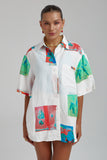 SUMMI SUMMI Womens Linen Big Shirt - Montage White, WOMENS TOPS & SHIRTS, SUMMI SUMMI, Elwood 101