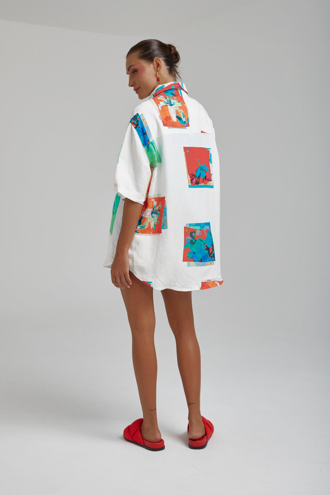SUMMI SUMMI Womens Linen Big Shirt - Montage White, WOMENS TOPS & SHIRTS, SUMMI SUMMI, Elwood 101