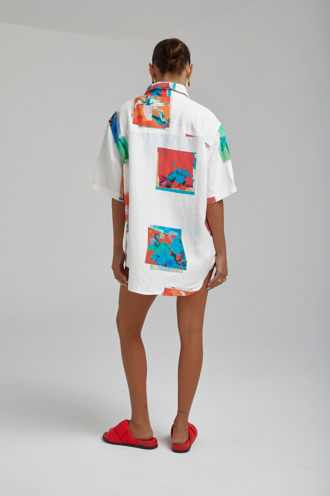SUMMI SUMMI Womens Linen Big Shirt - Montage White, WOMENS TOPS & SHIRTS, SUMMI SUMMI, Elwood 101