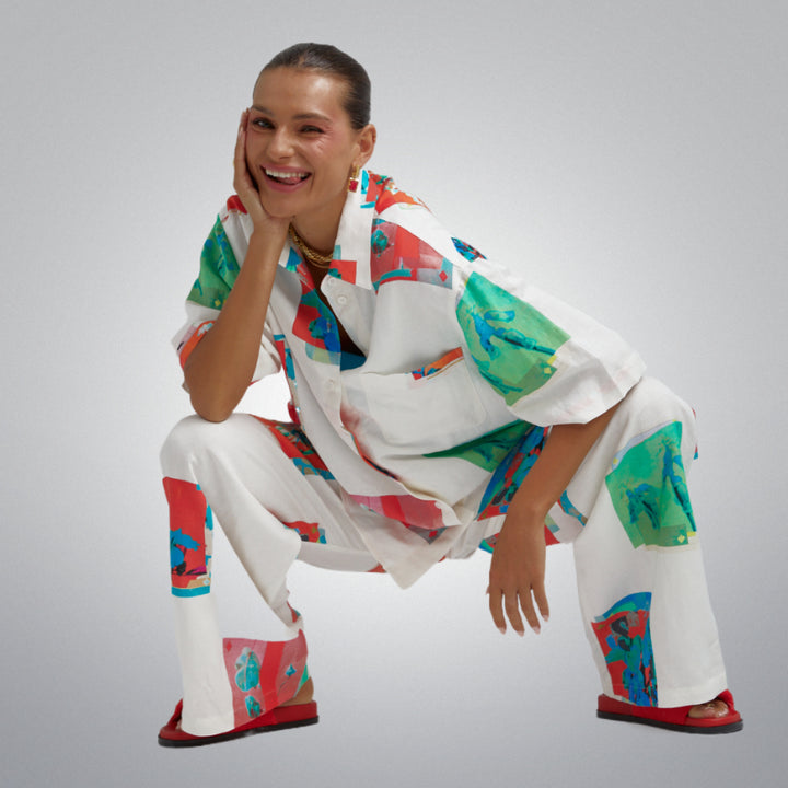 SUMMI SUMMI Womens Linen Big Shirt - Montage White, WOMENS TOPS & SHIRTS, SUMMI SUMMI, Elwood 101
