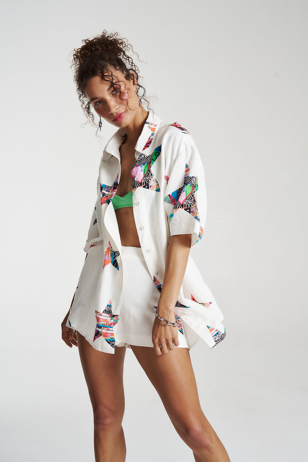SUMMI SUMMI Womens Big Shirt Linen - Star X Lovers, WOMENS TOPS & SHIRTS, SUMMI SUMMI, Elwood 101
