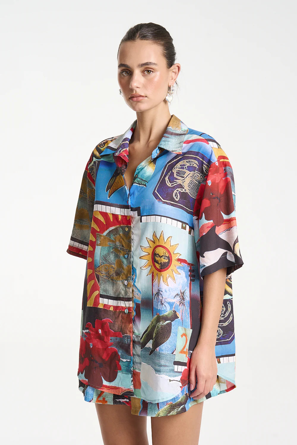 SUMMI SUMMI Womens Big Shirt in Loco, WOMENS TOPS & SHIRTS, SUMMI SUMMI, Elwood 101