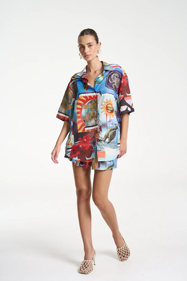 SUMMI SUMMI Womens Big Shirt in Loco, WOMENS TOPS & SHIRTS, SUMMI SUMMI, Elwood 101