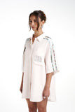 SUMMI SUMMI Womens Big Shirt with Stripe - Cream/Viceroy Stripe, WOMENS TOPS & SHIRTS, SUMMI SUMMI, Elwood 101