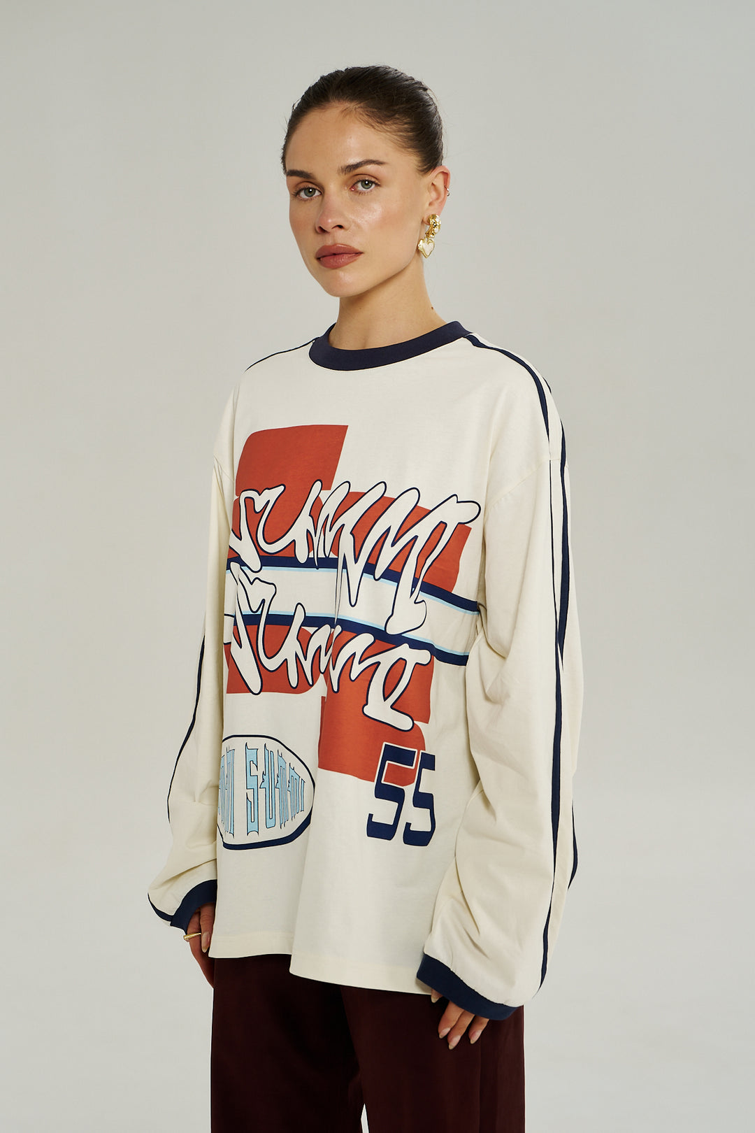 SUMMI SUMMI Womens Bleu 55 Long Sleeve Tee in Vintage White, WOMENS TEES & TANKS, SUMMI SUMMI, Elwood 101