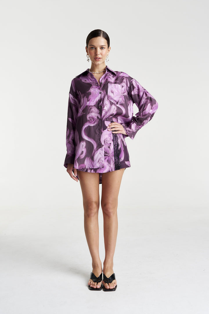 SUMMI SUMMI Womens Boss Long Sleeve Shirt in Velvet Shadow, WOMENS TOPS & SHIRTS, SUMMI SUMMI, Elwood 101