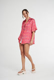 SUMMI SUMMI Womens Button Up Shirt Neon Plaid