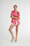 SUMMI SUMMI Womens Button Up Shirt Neon Plaid