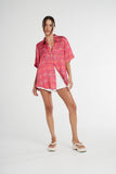 SUMMI SUMMI Womens Button Up Shirt Neon Plaid
