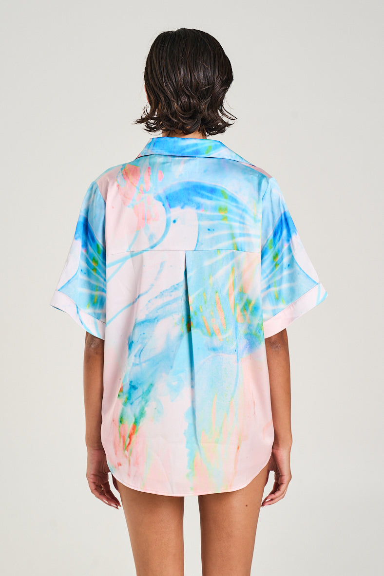 SUMMI SUMMI Womens Button Up Shirt in Medusa Phase Print