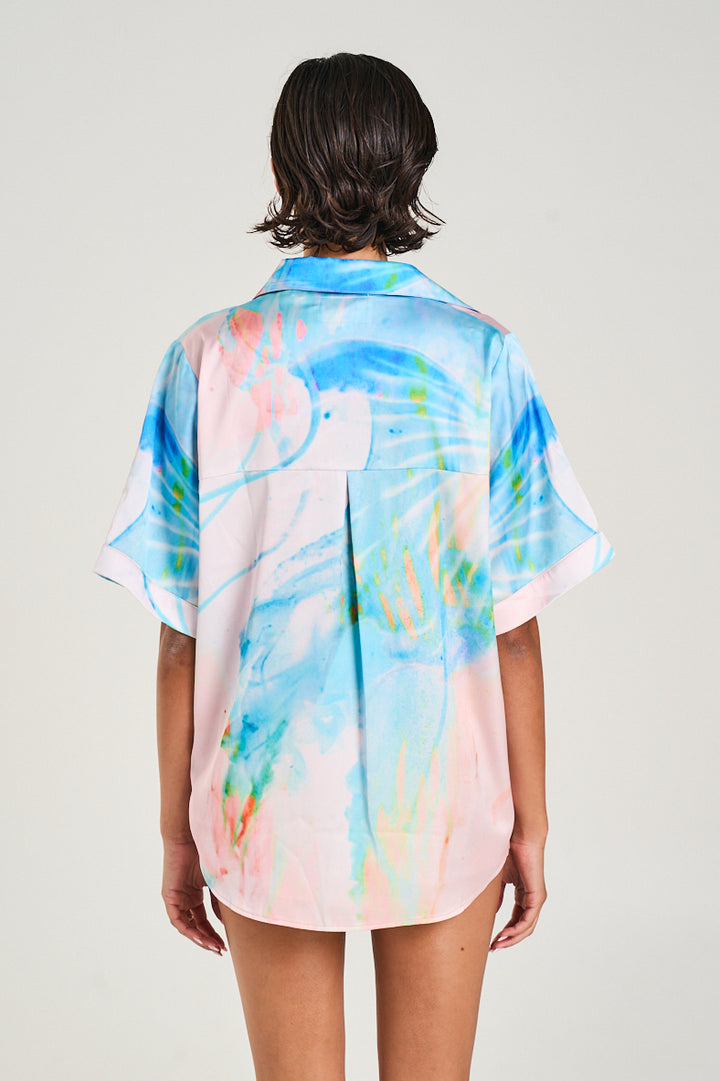 SUMMI SUMMI Womens Button Up Shirt in Medusa Phase Print