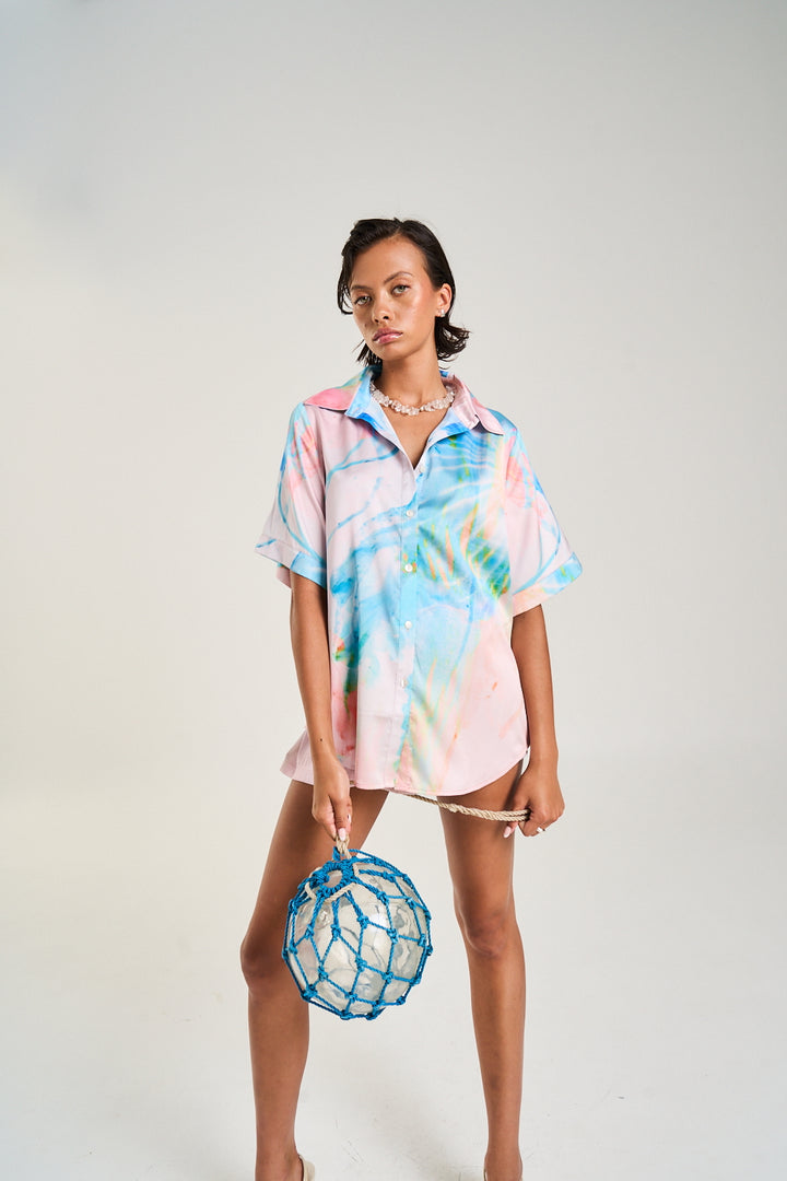 SUMMI SUMMI Womens Button Up Shirt in Medusa Phase Print