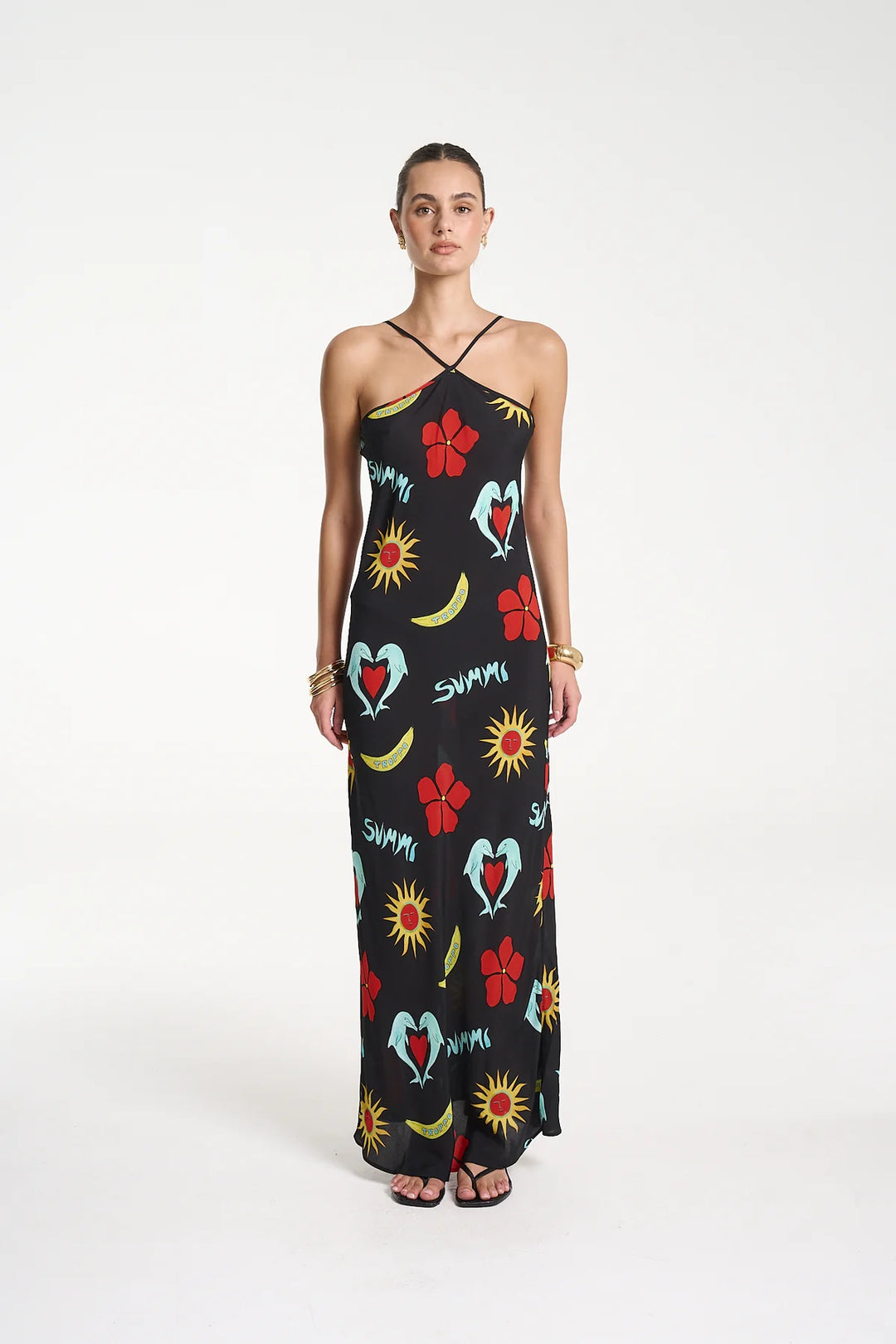 SUMMI SUMMI Womens Chloe Maxi Dress in Troppo Night