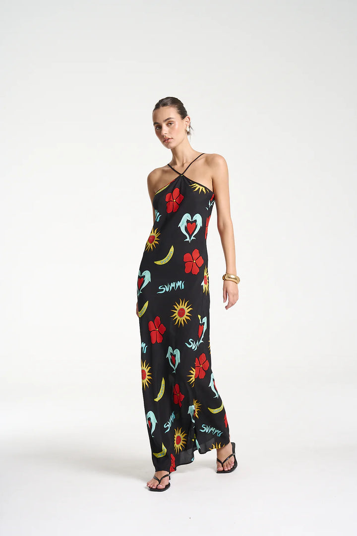 SUMMI SUMMI Womens Chloe Maxi Dress in Troppo Night