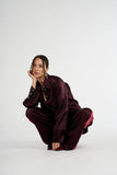 SUMMI SUMMI Womens Cuff Shirt - Plum
