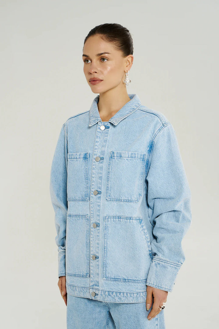 SUMMI SUMMI Womens Denim Jacket in Icel Denim, WOMENS COATS & JACKETS, SUMMI SUMMI, Elwood 101