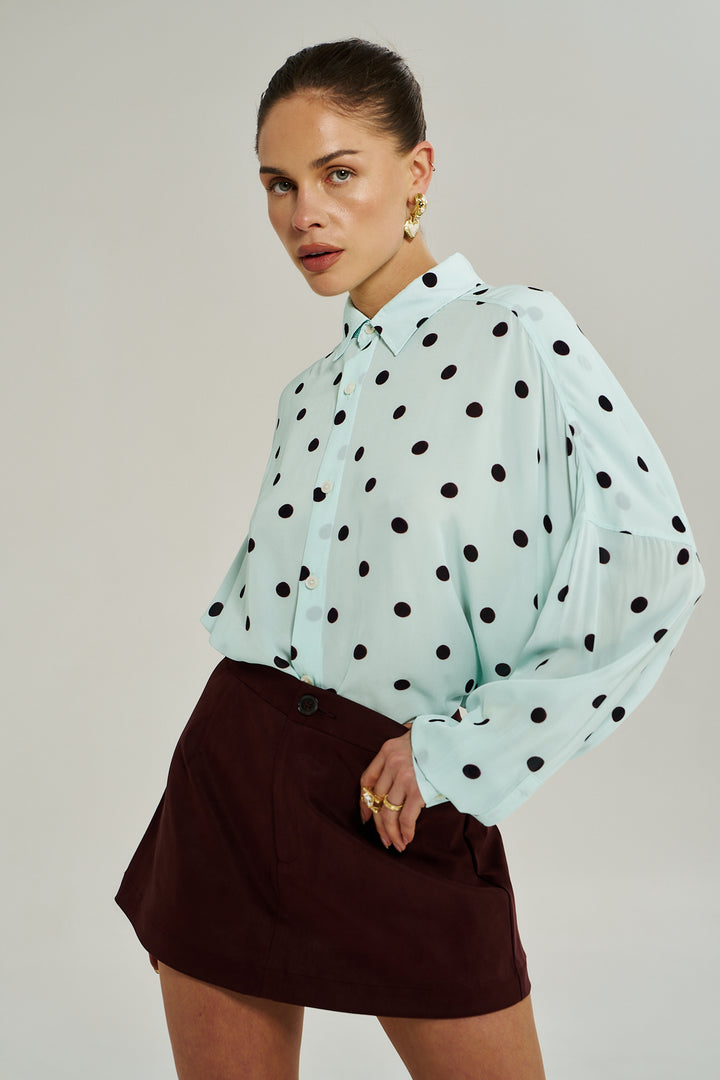 SUMMI SUMMI Womens Dotti Long Sleeve Shirt in Pinot Drop Pid, WOMENS TOPS & SHIRTS, SUMMI SUMMI, Elwood 101