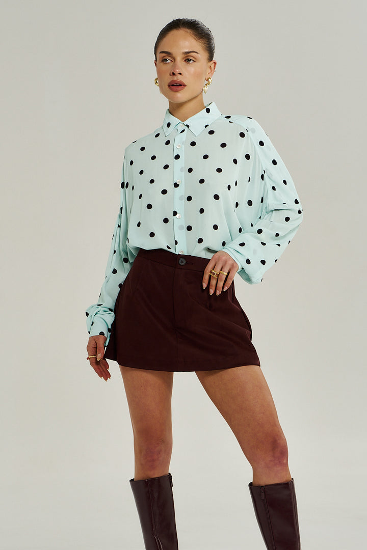 SUMMI SUMMI Womens Dotti Long Sleeve Shirt in Pinot Drop Pid, WOMENS TOPS & SHIRTS, SUMMI SUMMI, Elwood 101