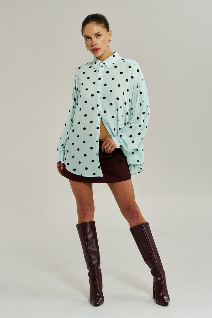 SUMMI SUMMI Womens Dotti Long Sleeve Shirt in Pinot Drop Pid, WOMENS TOPS & SHIRTS, SUMMI SUMMI, Elwood 101