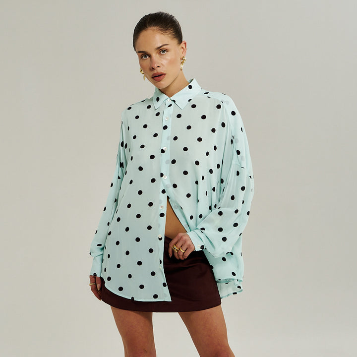 SUMMI SUMMI Womens Dotti Long Sleeve Shirt in Pinot Drop Pid, WOMENS TOPS & SHIRTS, SUMMI SUMMI, Elwood 101