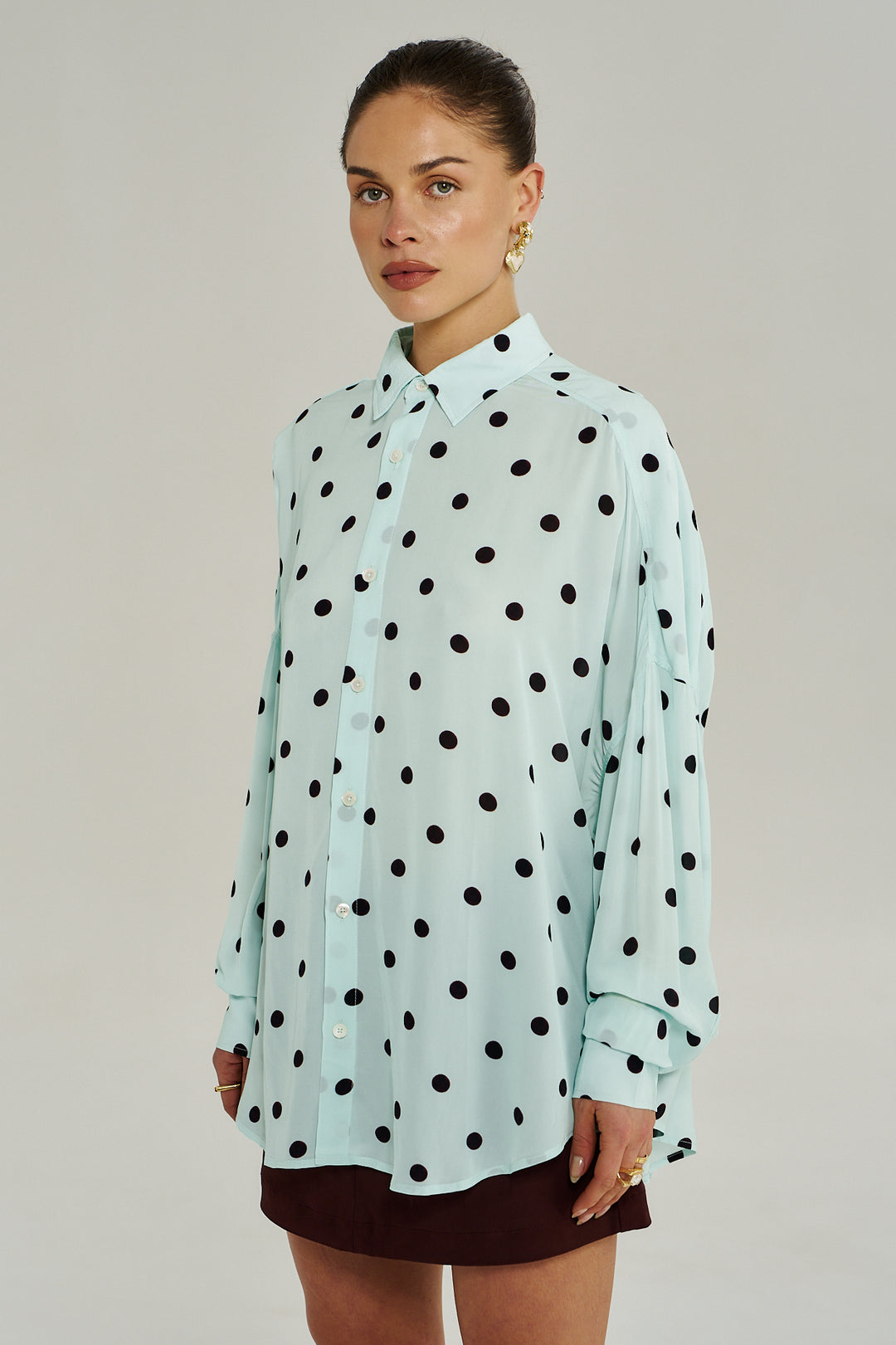SUMMI SUMMI Womens Dotti Long Sleeve Shirt in Pinot Drop Pid, WOMENS TOPS & SHIRTS, SUMMI SUMMI, Elwood 101