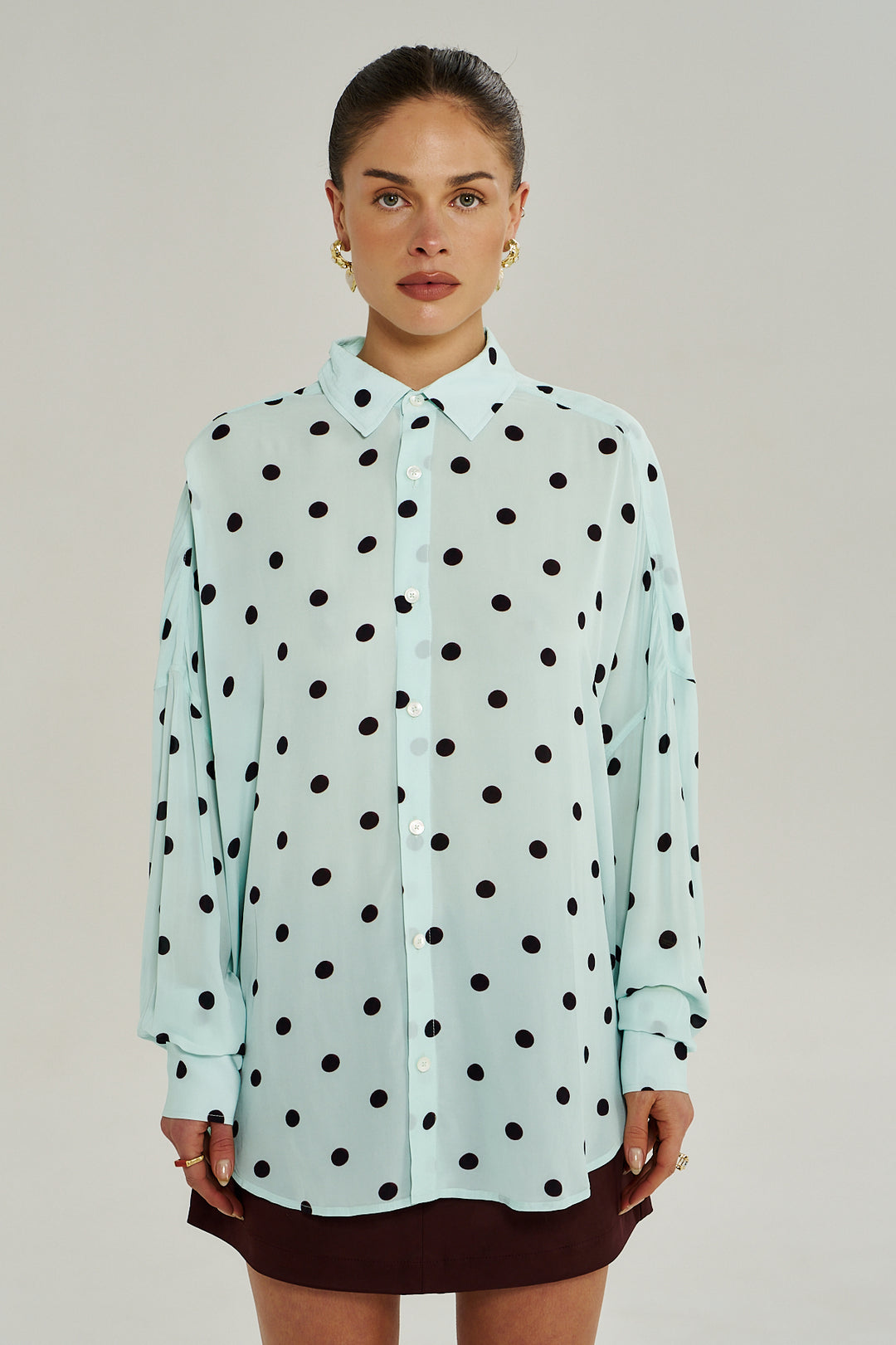SUMMI SUMMI Womens Dotti Long Sleeve Shirt in Pinot Drop Pid, WOMENS TOPS & SHIRTS, SUMMI SUMMI, Elwood 101