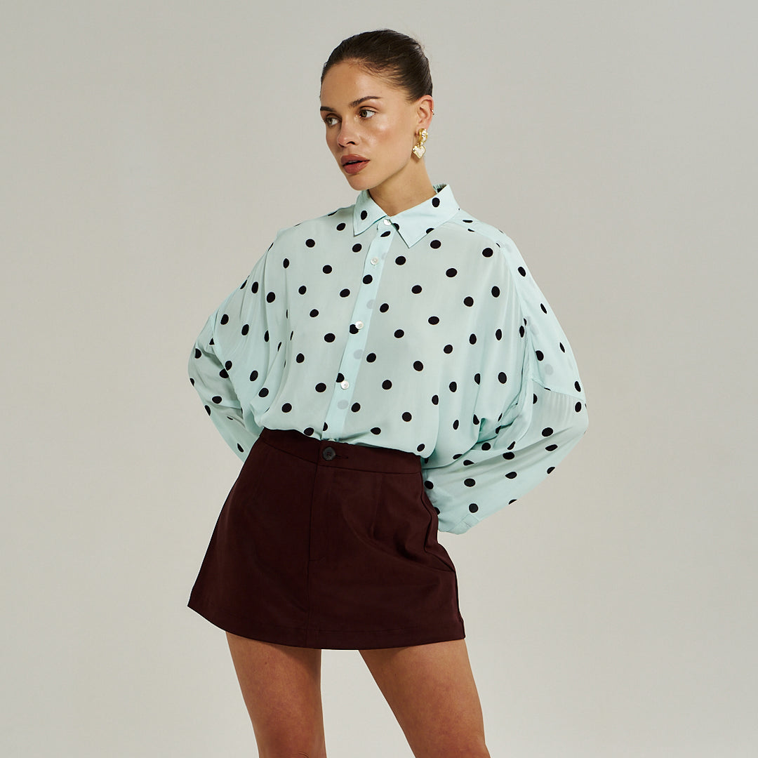 SUMMI SUMMI Womens Dotti Long Sleeve Shirt in Pinot Drop Pid, WOMENS TOPS & SHIRTS, SUMMI SUMMI, Elwood 101