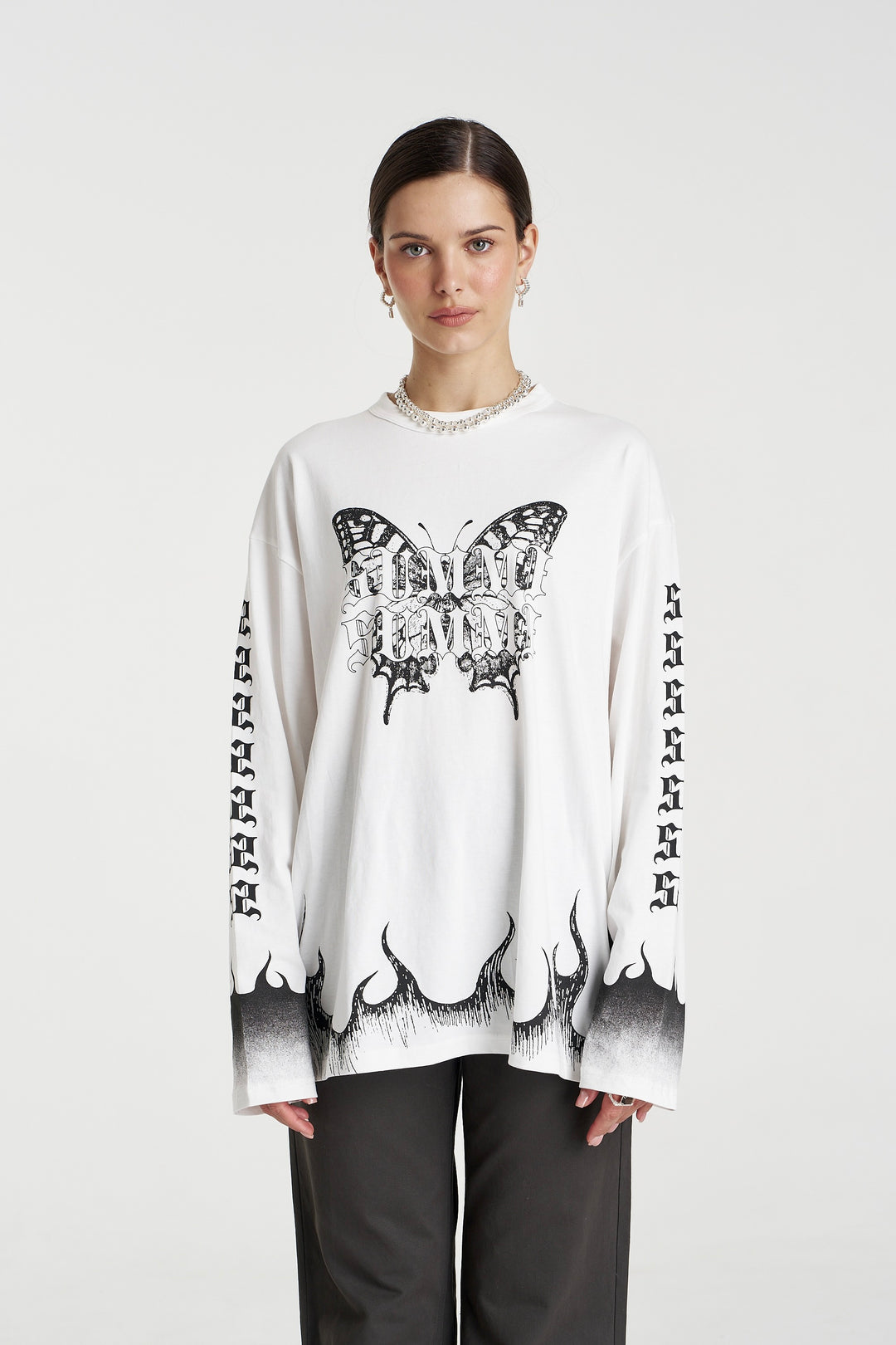 SUMMI SUMMI Womens Eden Long Sleeve Tee in Lily White