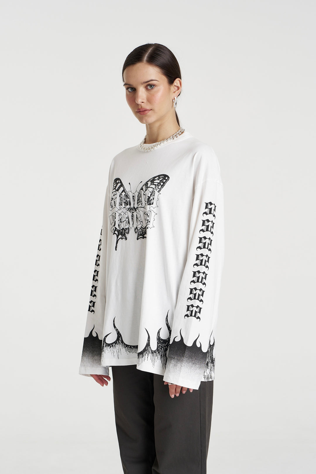 SUMMI SUMMI Womens Eden Long Sleeve Tee in Lily White