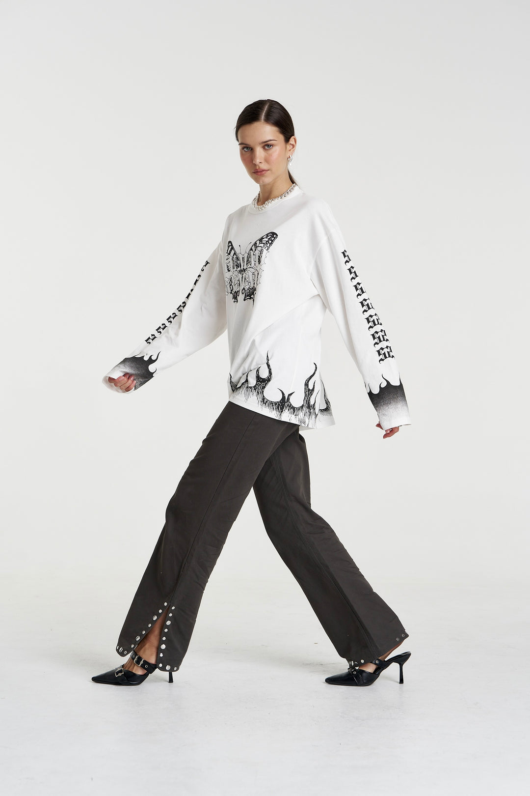 SUMMI SUMMI Womens Eden Long Sleeve Tee in Lily White