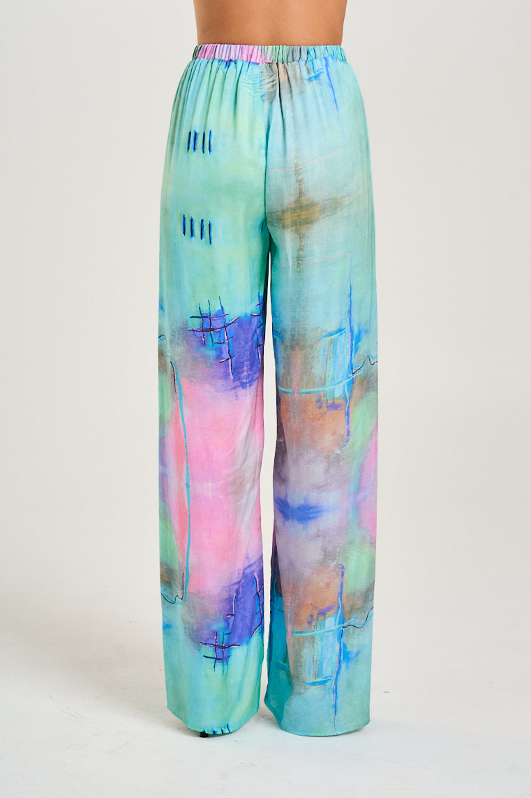 SUMMI SUMMI Womens Elastic Pant in H20 Print