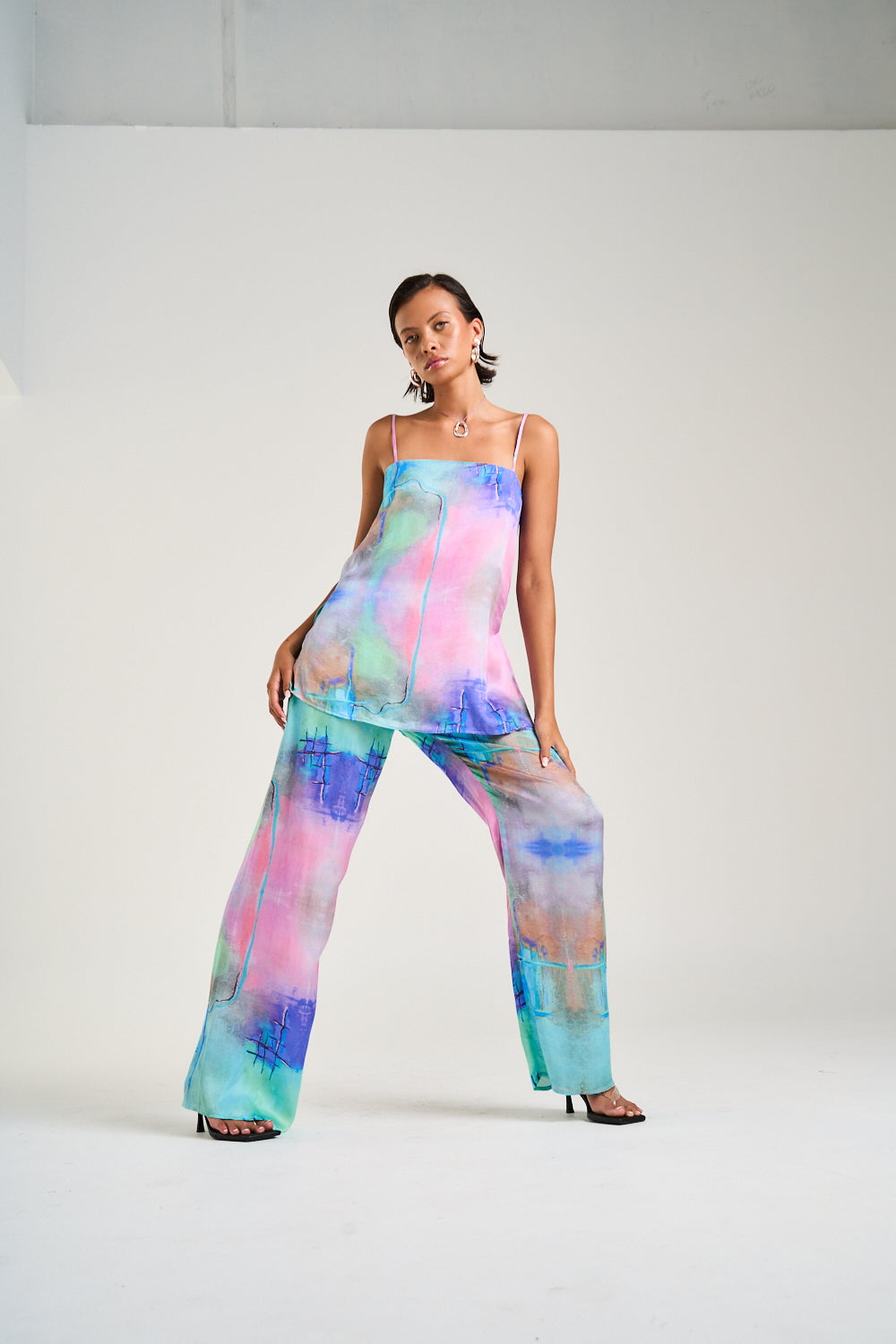 SUMMI SUMMI Womens Elastic Pant in H20 Print