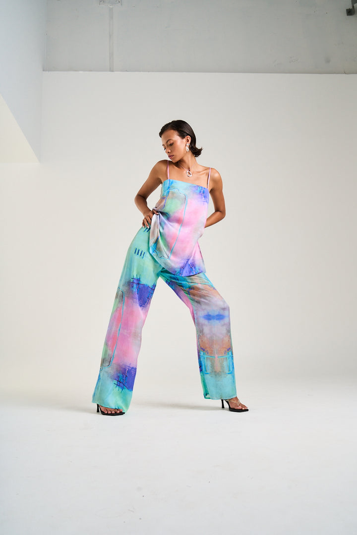 SUMMI SUMMI Womens Elastic Pant in H20 Print