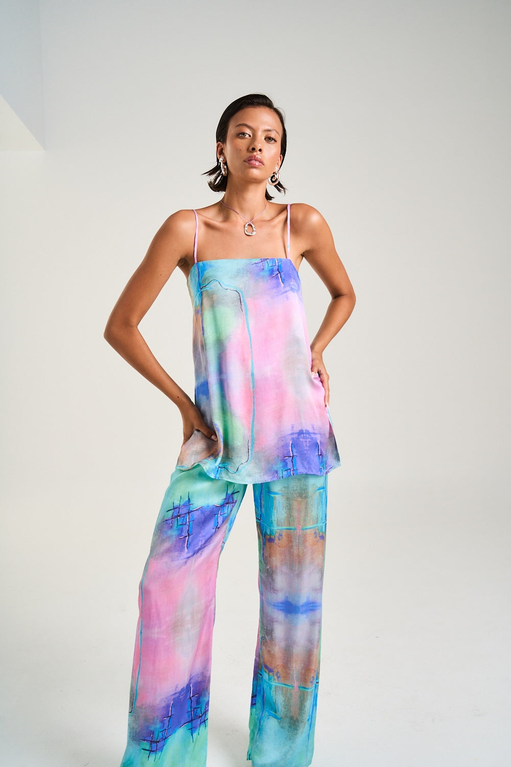 SUMMI SUMMI Womens Elastic Pant in H20 Print
