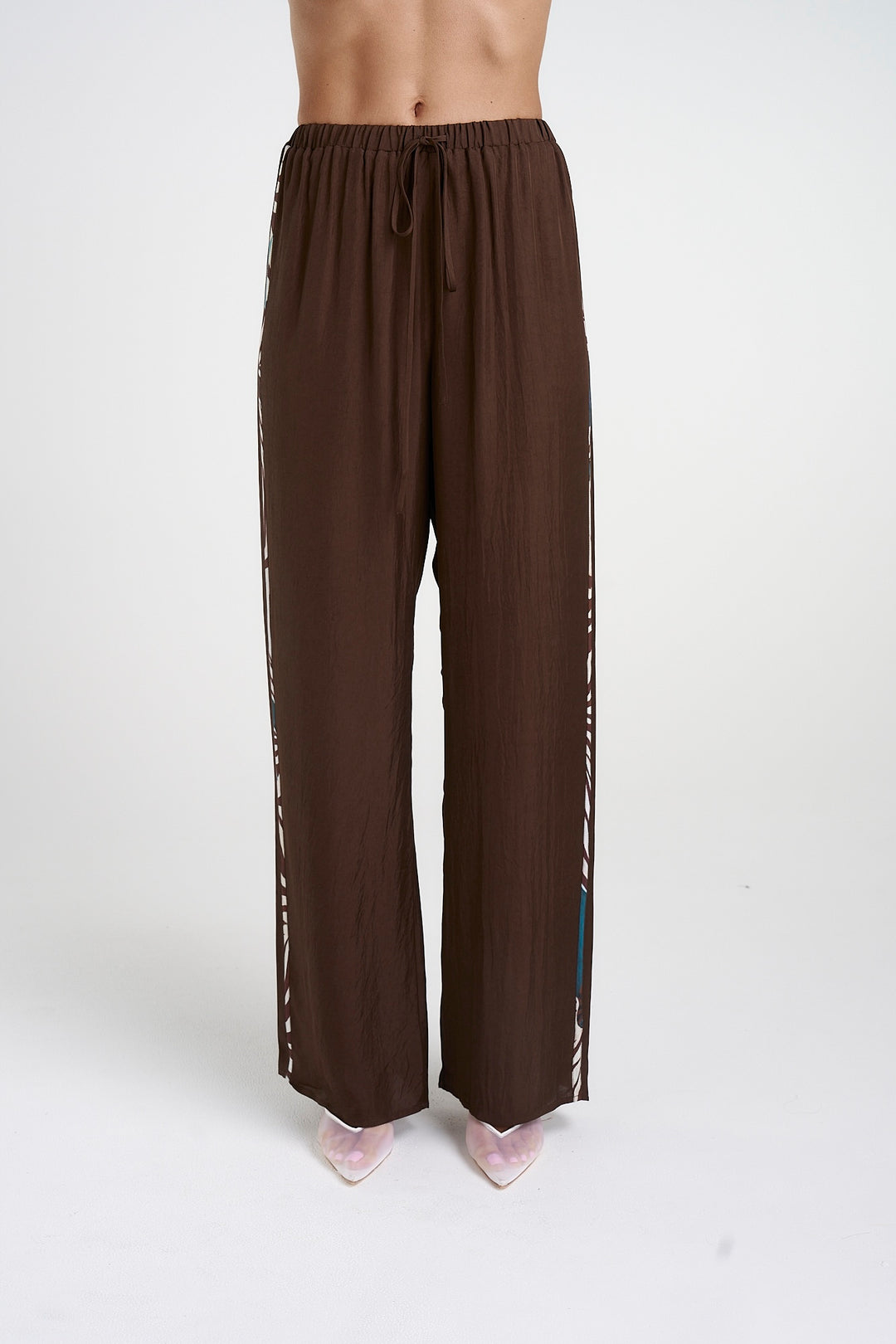 SUMMI SUMMI Womens Elastic Waist Pants with Stripe - Nautilus Stripe, WOMENS PANTS, SUMMI SUMMI, Elwood 101