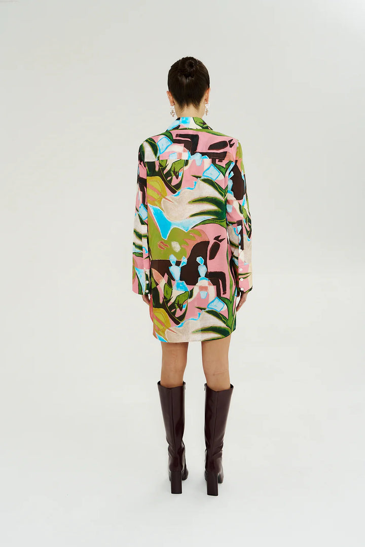 SUMMI SUMMI Womens LS Ash Shirt Dress in Wonderland Print, WOMENS DRESSES, SUMMI SUMMI, Elwood 101