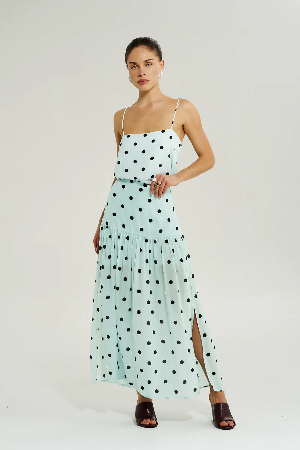 SUMMI SUMMI Womens Lily Maxi Skirt in Pinot Drops, WOMENS SKIRTS, SUMMI SUMMI, Elwood 101