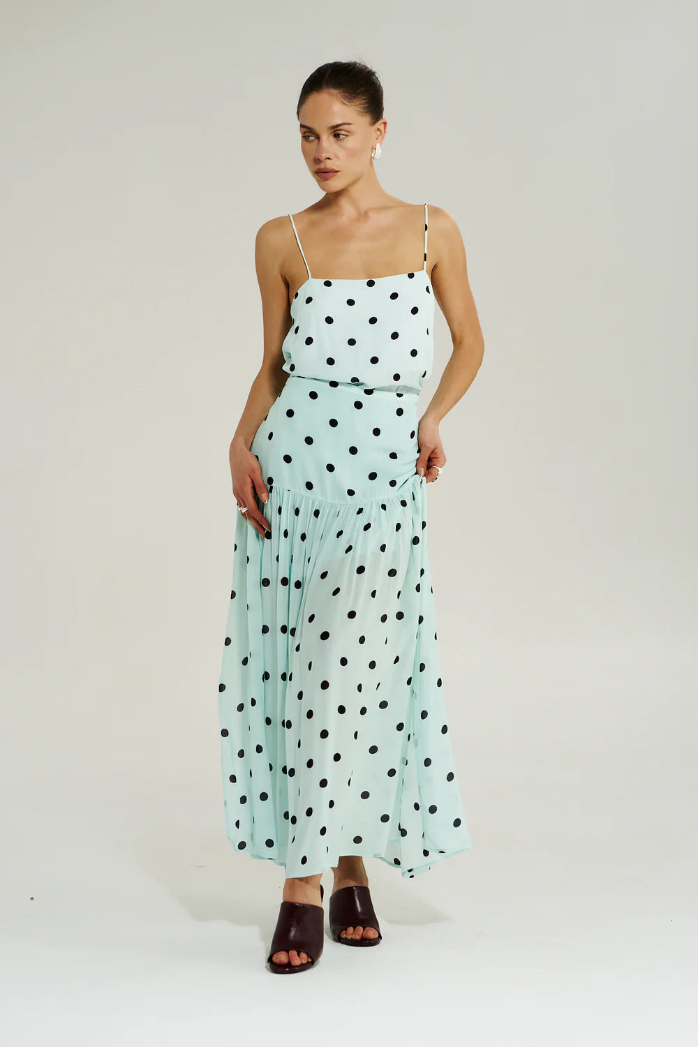 SUMMI SUMMI Womens Lily Maxi Skirt in Pinot Drops, WOMENS SKIRTS, SUMMI SUMMI, Elwood 101