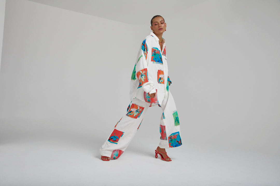 SUMMI SUMMI Womens Long Sleeve Oversize Linen Shirt - Montage White, WOMENS TOPS & SHIRTS, SUMMI SUMMI, Elwood 101